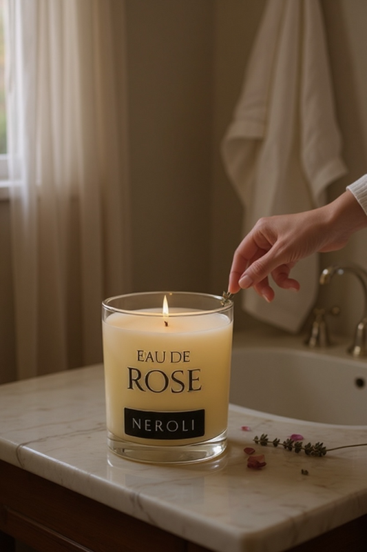 Eau de rose candle
