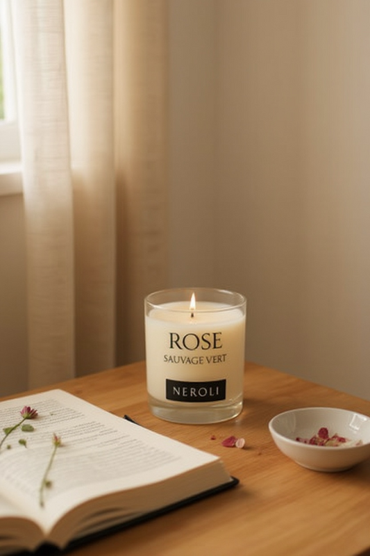 Rose sauvage vert candle